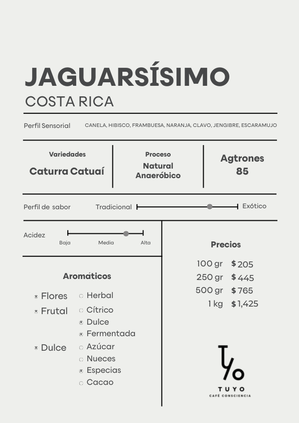 Jaguarsísimo Costa Rica Anaeróbico Natural